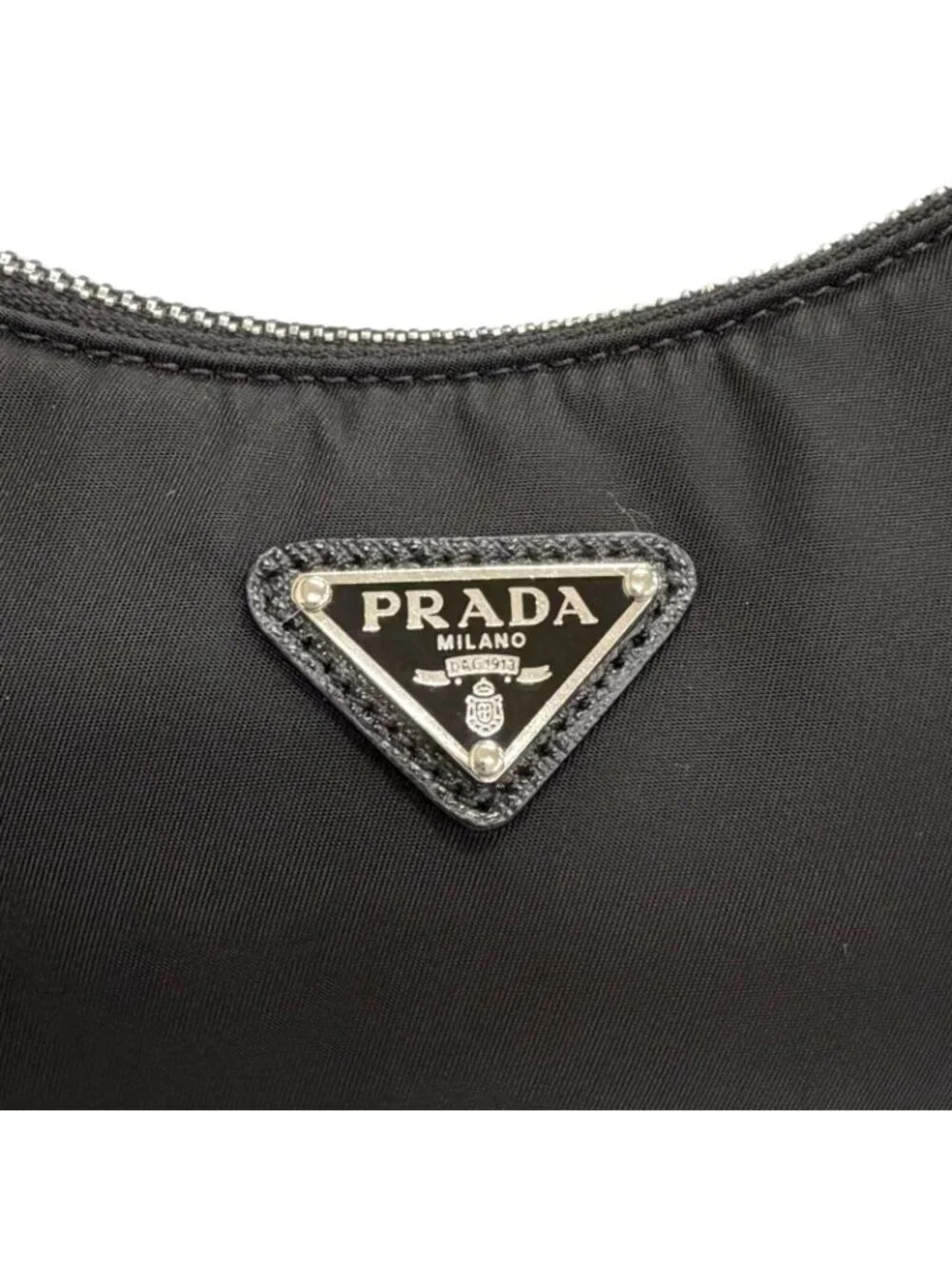 Prada Re Edition Re-Nylon Triangle Logo 2-Way Shoulder Bag Black